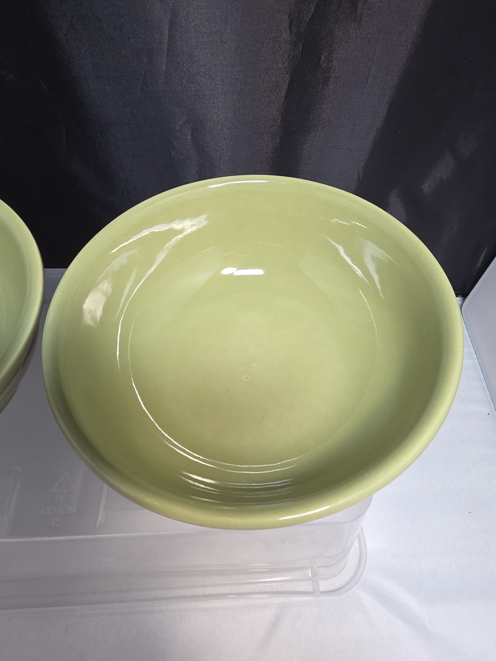 Longaberger Pottery Woven Traditions Sage Soup Cereal Bowls Set of 2
